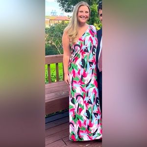 JODIFL One Shoulder Dress Waikiki Multi Color Palm Print